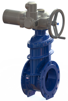 T.I.S. - Zasuwa kołnierzowa, krótka - Napęd AUMA - EPDM - Art.A021PMOT DN125 PN16