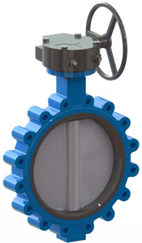 T.I.S. - Przepustnica międzykołnierzowa "LUG" - Przekładnia ręczna - Art.D114 DN350 PN16
