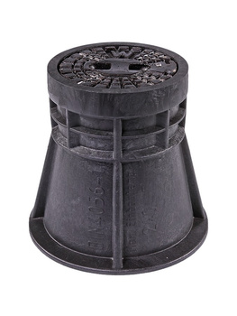 Skrzynka wodociągowa PEHD/żeliwo - Zasuwy 150, fig. 4056 okrągła "W"