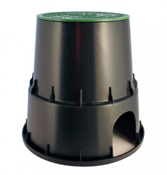 Duża, okrągła skrzynka zaworów z rączką