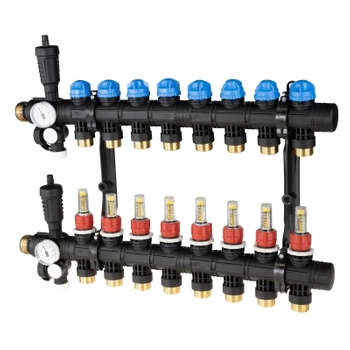 Rozdzielacz poliamidowy ProCalida EF1 8 obiegów grzewczych, G1", 0,2÷1,6 l/min