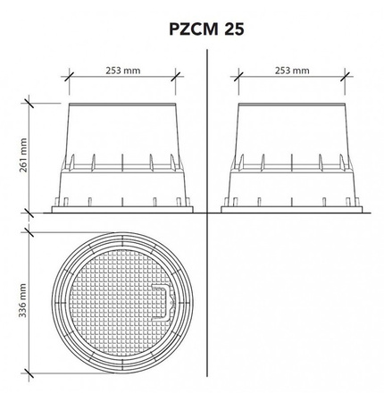 Duża, okrągła skrzynka zaworów z rączką