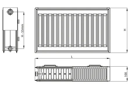 Grzejnik płytowy Perfekt Komfort C11 500 1800 podłączenie boczne