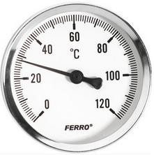 Termometr Ferro 63 mm 1/2" axialny 0 - 120 C