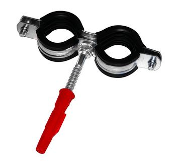 Uchwyt do rur DN25 podwójny z uszczelką