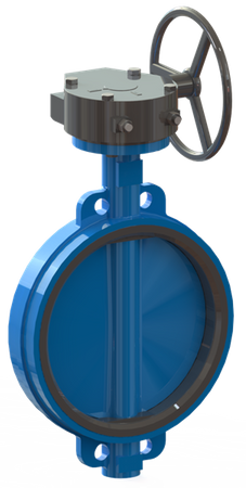 T.I.S. - Przepustnica międzykołnierzowa "WAFER" - Przekładnia ręczna - Art.D104 DN400 PN16