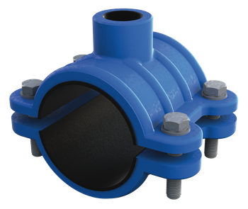 Opaska DN110x11/2" z odejściem dla rur PVC/PE (stary nr.136)