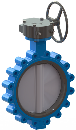 T.I.S. - Przepustnica międzykołnierzowa "LUG" - Przekładnia ręczna - Art.D114 DN250 PN16
