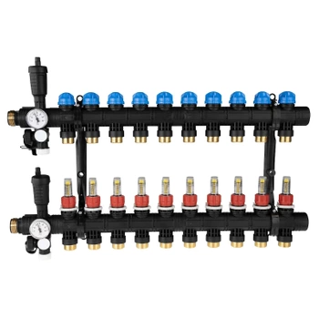 Rozdzielacz poliamidowy ProCalida EF1 10 obiegów grzewczych, G1", 0,2÷1,6 l/min