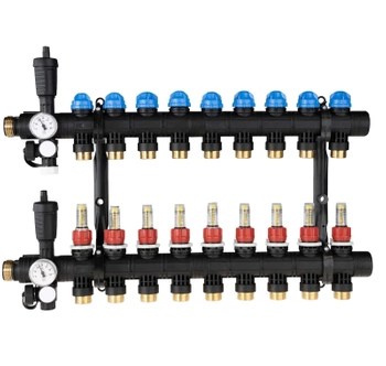 Rozdzielacz poliamidowy ProCalida EF1 9 obiegów grzewczych, G1", 0,2÷1,6 l/min