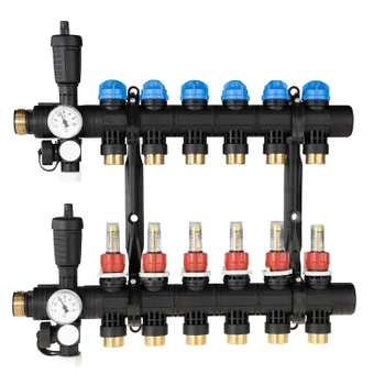 Rozdzielacz poliamidowy ProCalida EF1 6 obiegów grzewczych, G1", 0,2÷1,6 l/min