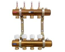 Rozdzielacz 4 obwody z nyplami mosiężny