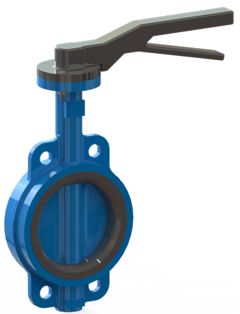 T.I.S. - Przepustnica międzykołnierzowa "WAFER" - Dźwignia ręczna - Art.D102 DN100 PN16