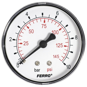 MANOMETR FERRO TYLNY AXIALNY 10 BAR 1/4"