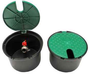 Mała, owalna skrzynka z zaworem kulowym 3/4"