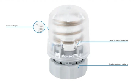 Siłownik termoelektryczny TSA-01, GW M30x1,5 mm, 230 V AC, NC