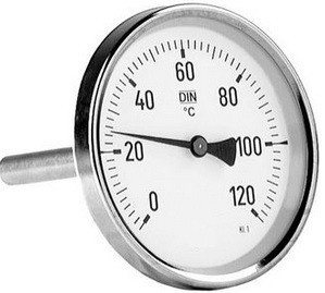 Termometr bimetaliczny BiTh 100, fi100 mm, 0÷120°C, L 63 mm, G1/2", ax, kl. 2