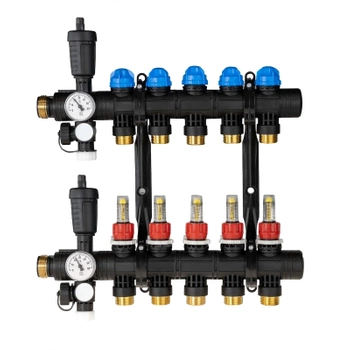 Rozdzielacz poliamidowy ProCalida EF1 5 obiegów grzewczych, G1", 0,2÷1,6 l/min